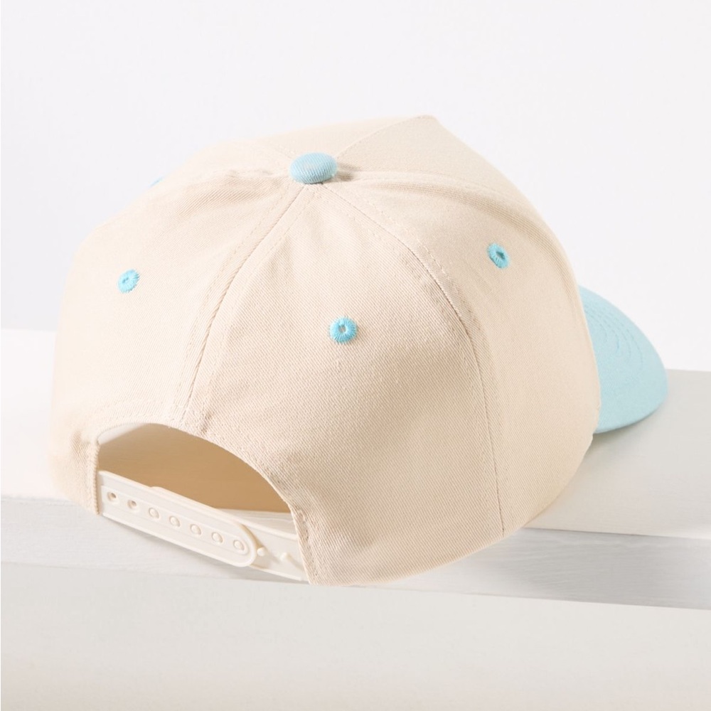 Anthropologie Cream and Blue Embroidered Cap - Picture 2 of 2